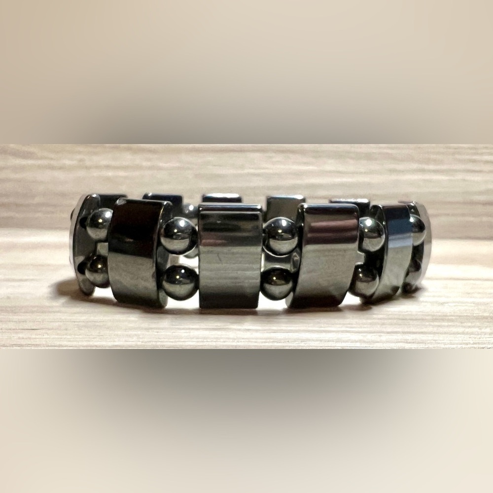 Lot Of 3 Handmade Magnetic Hematite Beaded Stretch Bracelets